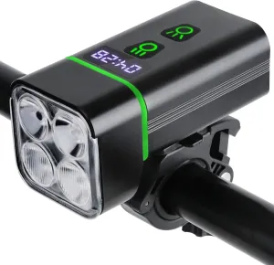Satino Bike Lights for Night Riding - Super Bright 1800 Lumen 4 Light(2 High Beam 2 Low Beam) LED Bike Headlight 8 Modes USB Rechargeable 5200mAh Bicycle Front Headlamp