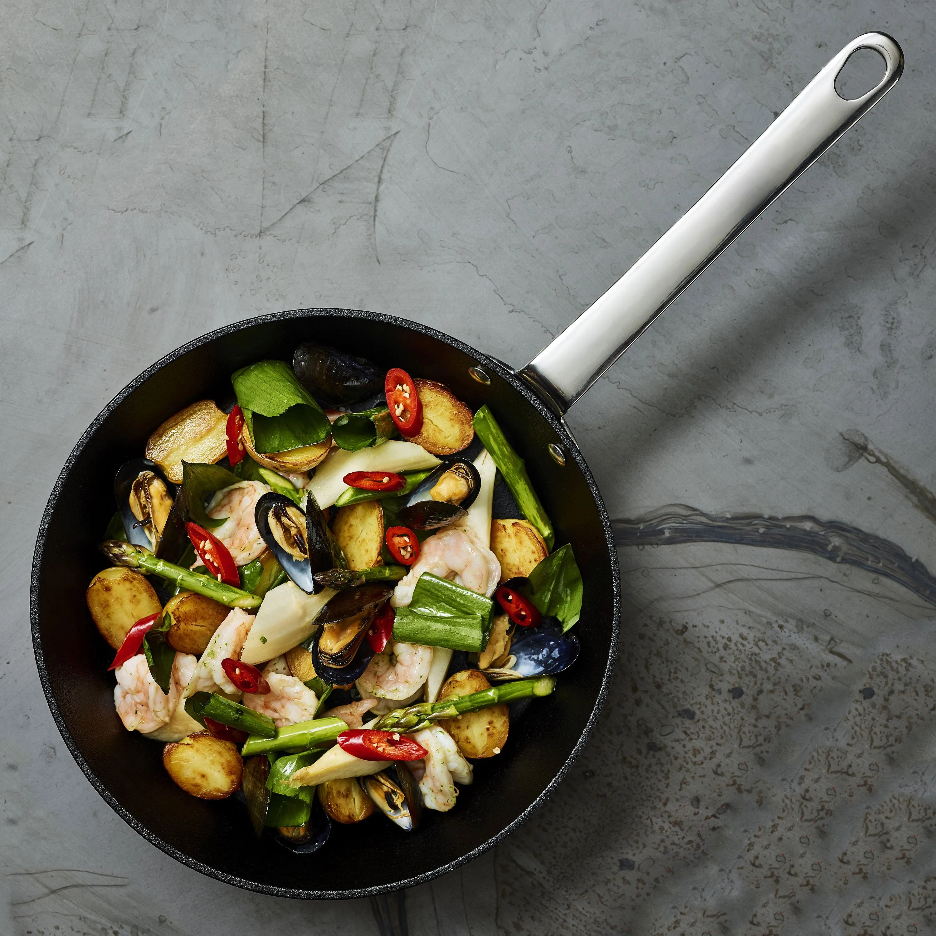Scanpan Maitre D' Stratanium  Nonstick Stainless Steel Fry Pan Set with Lids