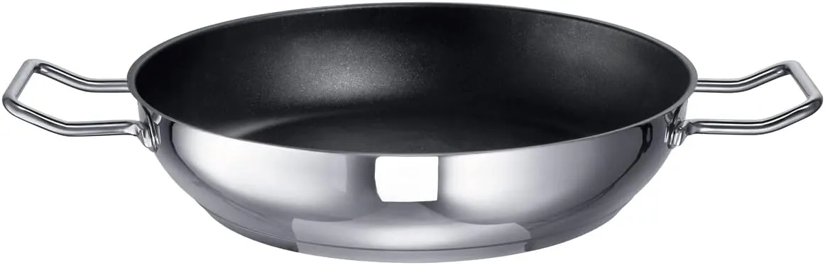 Schulte-Ufer Industar for Professionals 163048-28 Sauté Pan with Stainless Steel Handles in Silver/Black Diameter 28 cm