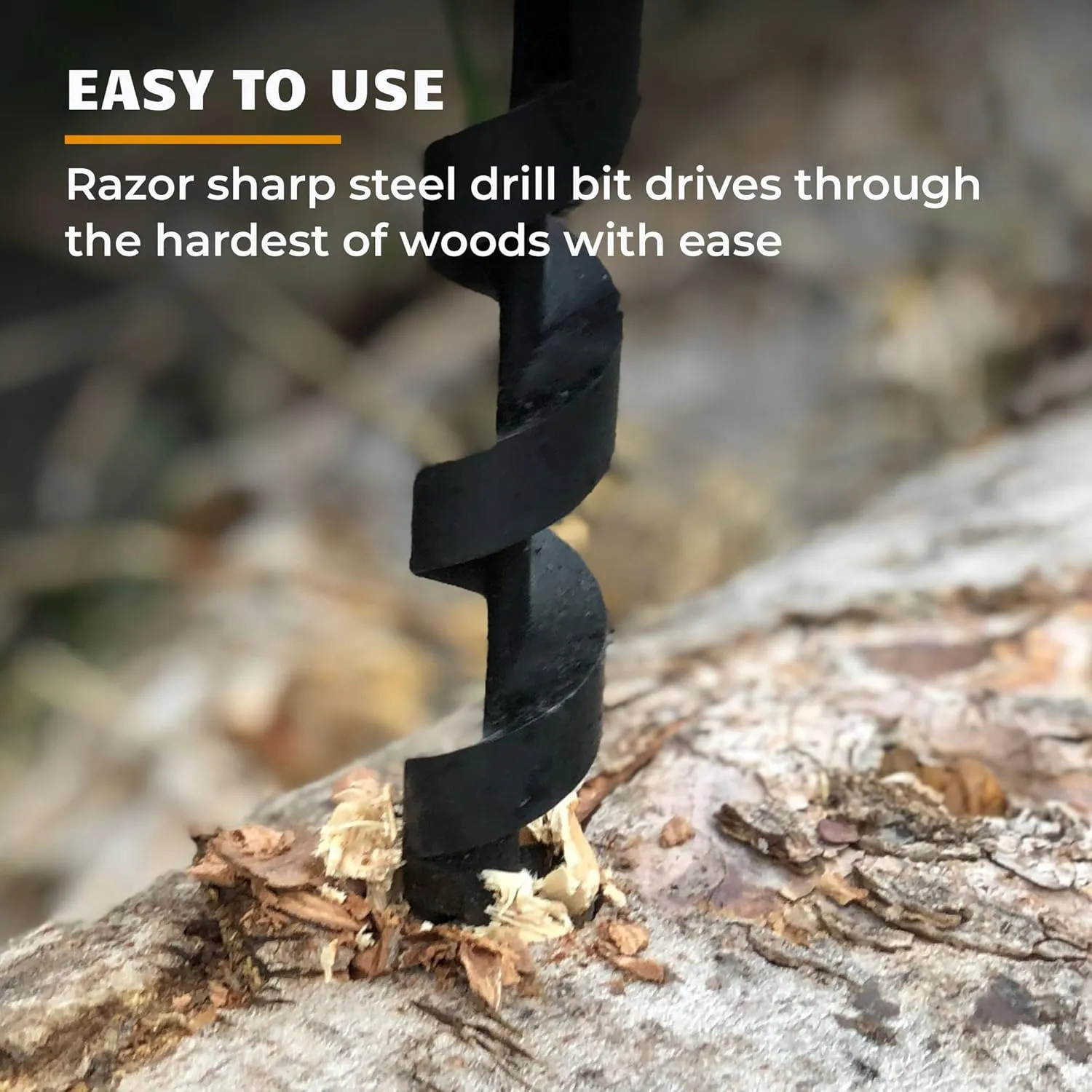 Scotch Eye Auger | Manual Drill Bit and Hand Wood Auger for Camping Shelter Building | Heavy Duty Steel Settler's Wrench Bushcraft Tool & Bushcrafting Gear