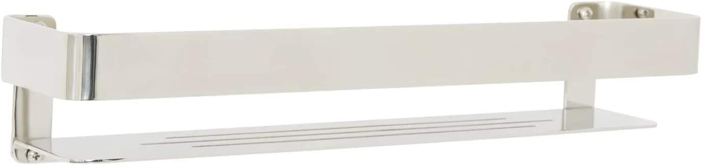 Seachrome Rectangular Shower Shelf with Rail in a Polished Finish (700-7005-PS)