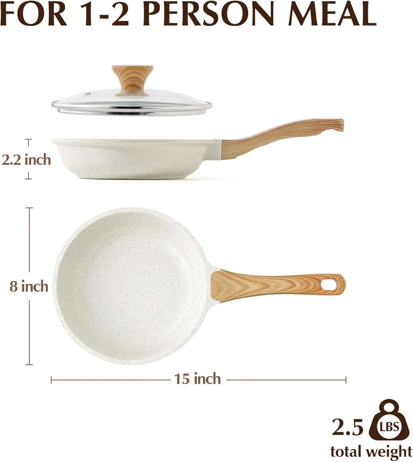 SENSARTE Nonstick Ceramic Frying Pan with Lid 8/9.5/10/11/12.5 Inch Omelet Pan Skillet, PFAS/PTFE/PFOA Free Healthy Non-toxic Chef's Pan Induction Compatible Egg Pan with Heat Resistant Handle