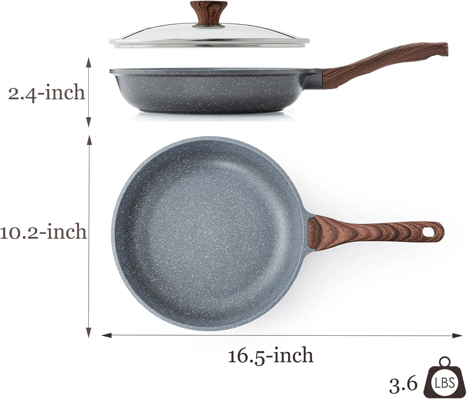 SENSARTE Nonstick Frying Pan Skillet with Lid, Omelet Pan with Cover, Healthy Cooking Chef's Pan, Kitchen Non toxic Pan, PFOA Free (10inch   Glass Lid)