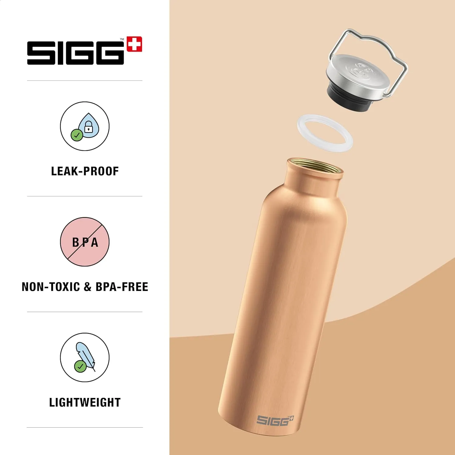 SIGG - Aluminum Water Bottle Original - Made in Switzerland - Lightweight - BPA-free - for Carbonated Drinks 17 / 25 Oz