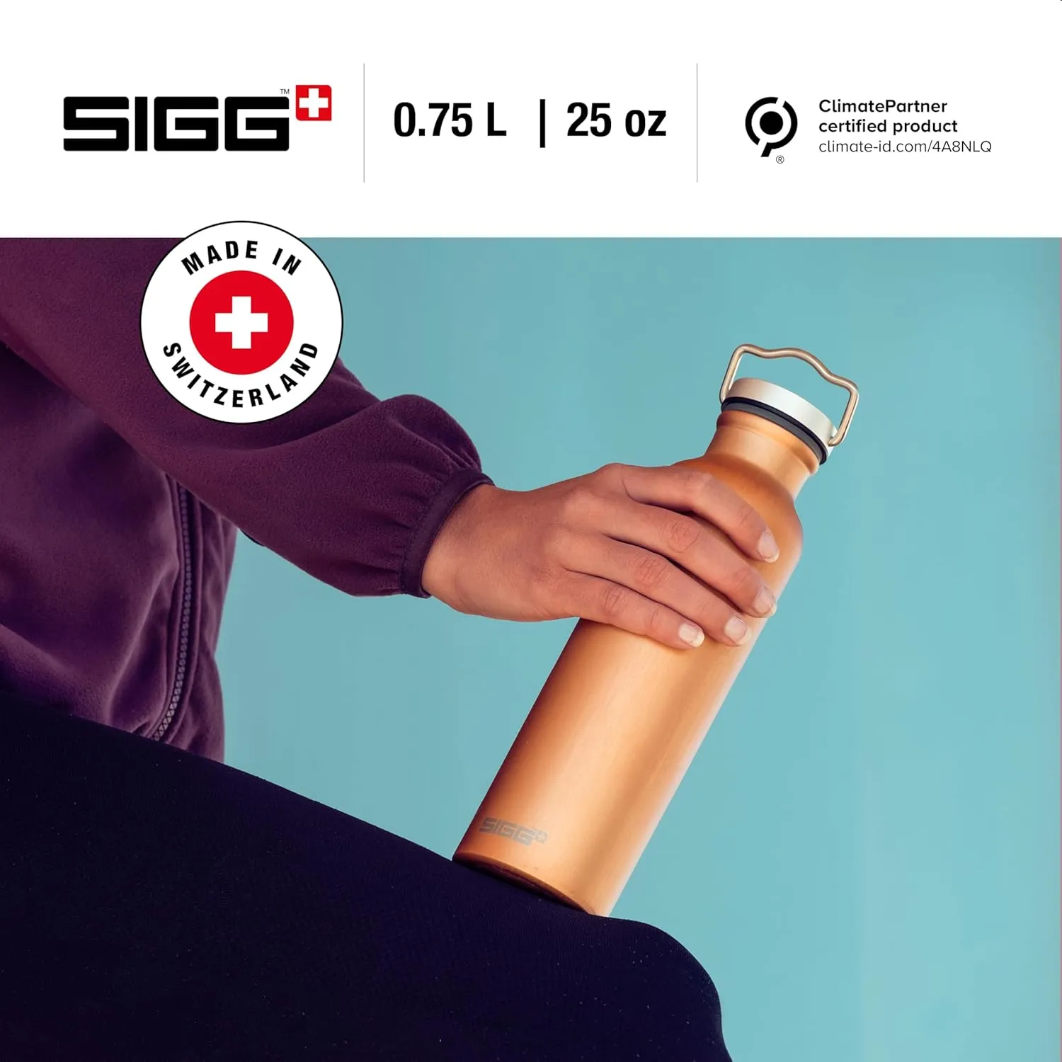 SIGG - Aluminum Water Bottle Original - Made in Switzerland - Lightweight - BPA-free - for Carbonated Drinks 17 / 25 Oz