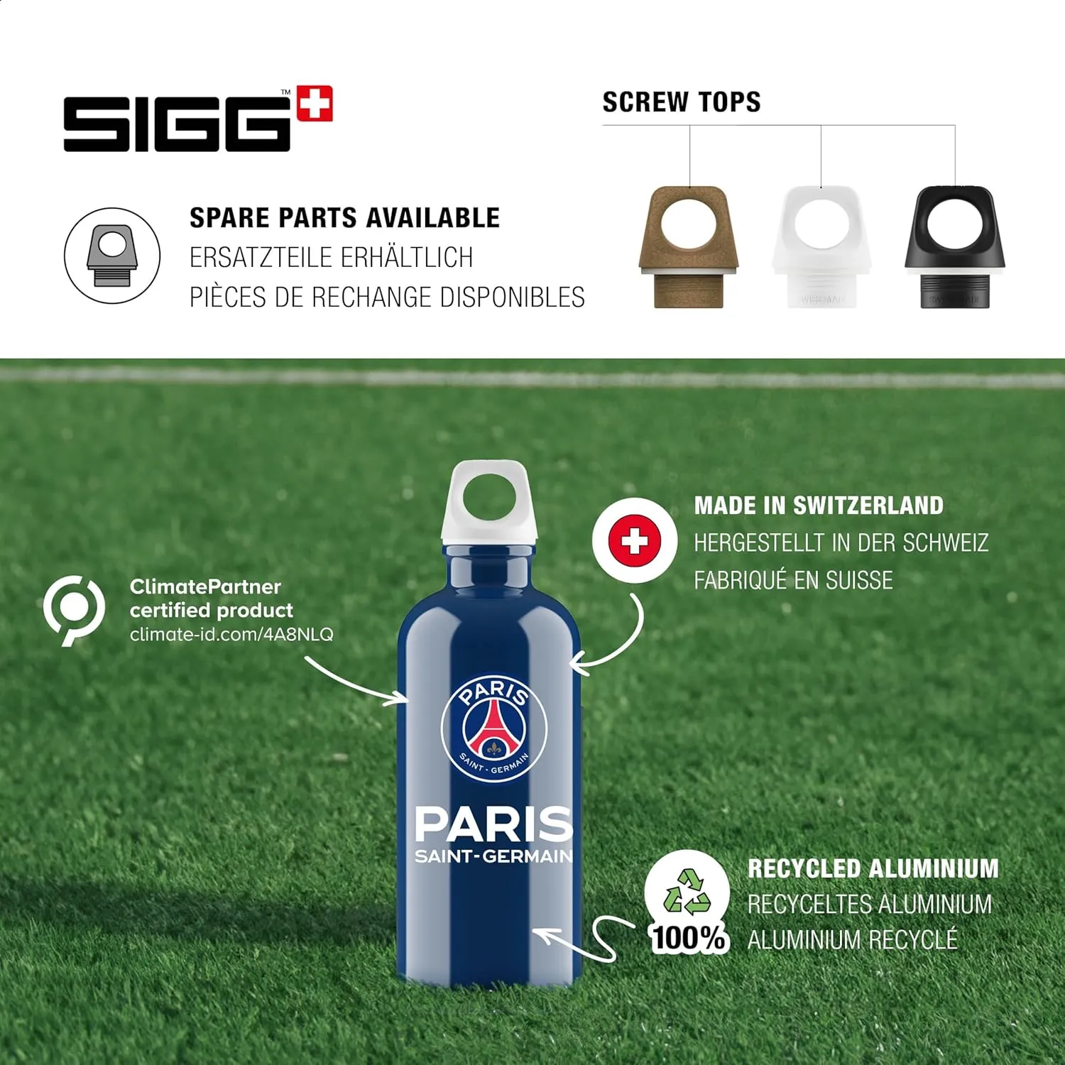 Sigg - Aluminum Water Bottle - Traveller PSG - Climate Neutral Certified - Suitable For Carbonated Beverages - Leakproof & Lightweight - BPA Free - Blue - 0.6L