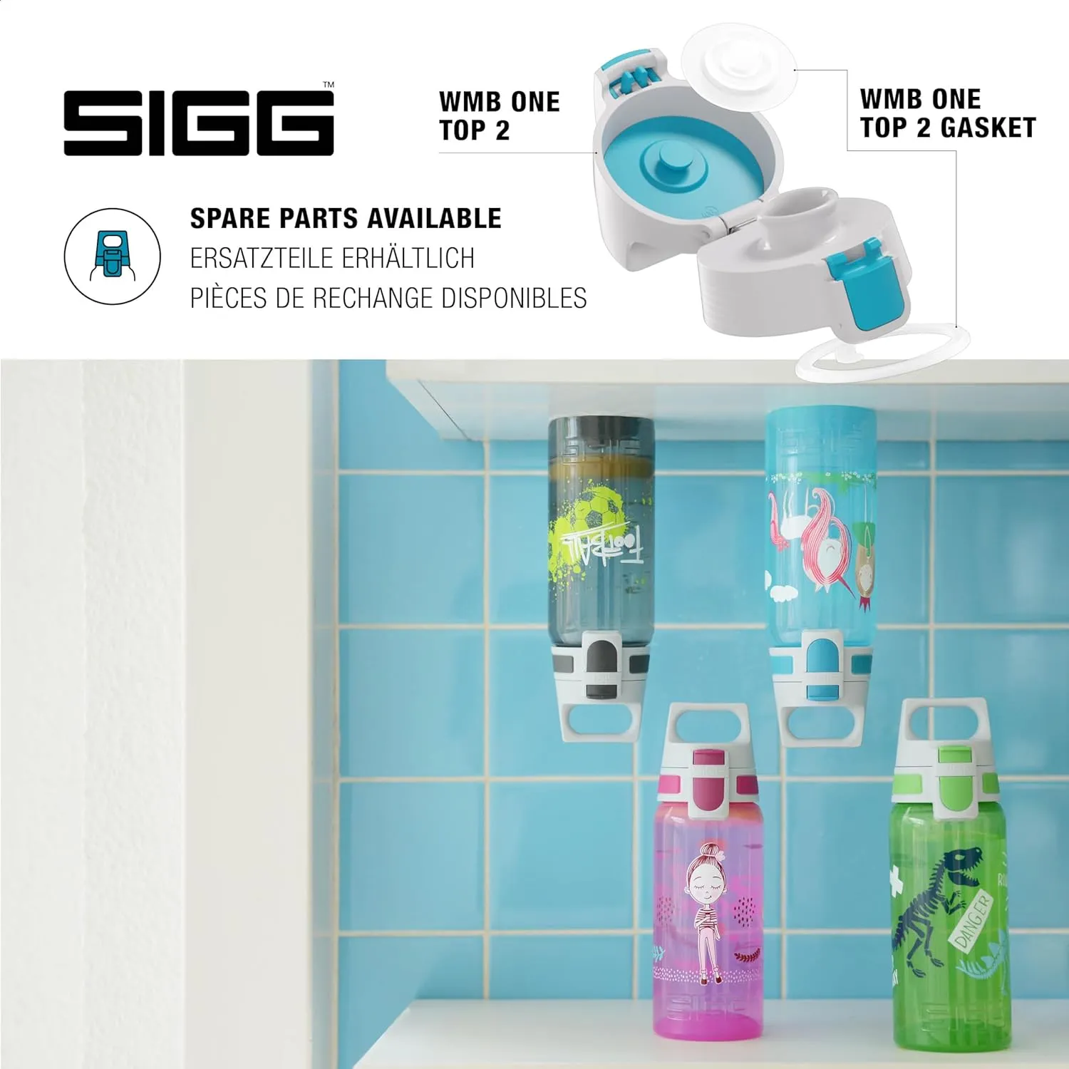 SIGG - Children's Water Bottle - Viva One Disney - Stitch Surfing - Suitable for Carbonated Drinks - Leak-proof - Dishwasher Safe - BPA-Free - Sports & School - Pink - 0.5L