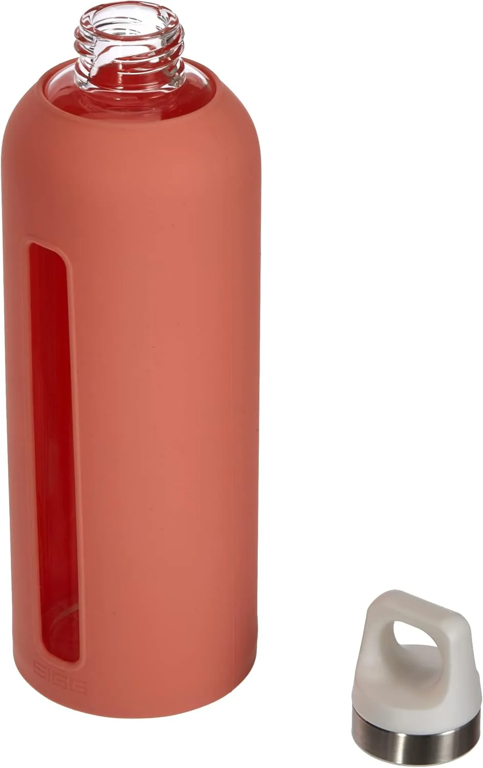 SIGG - Glass Water Bottle - Star Shy Pink - Soft Silicon Cover - Leakproof - Dishwasher Safe - BPA Free - Broscilate Glass - 29 Oz