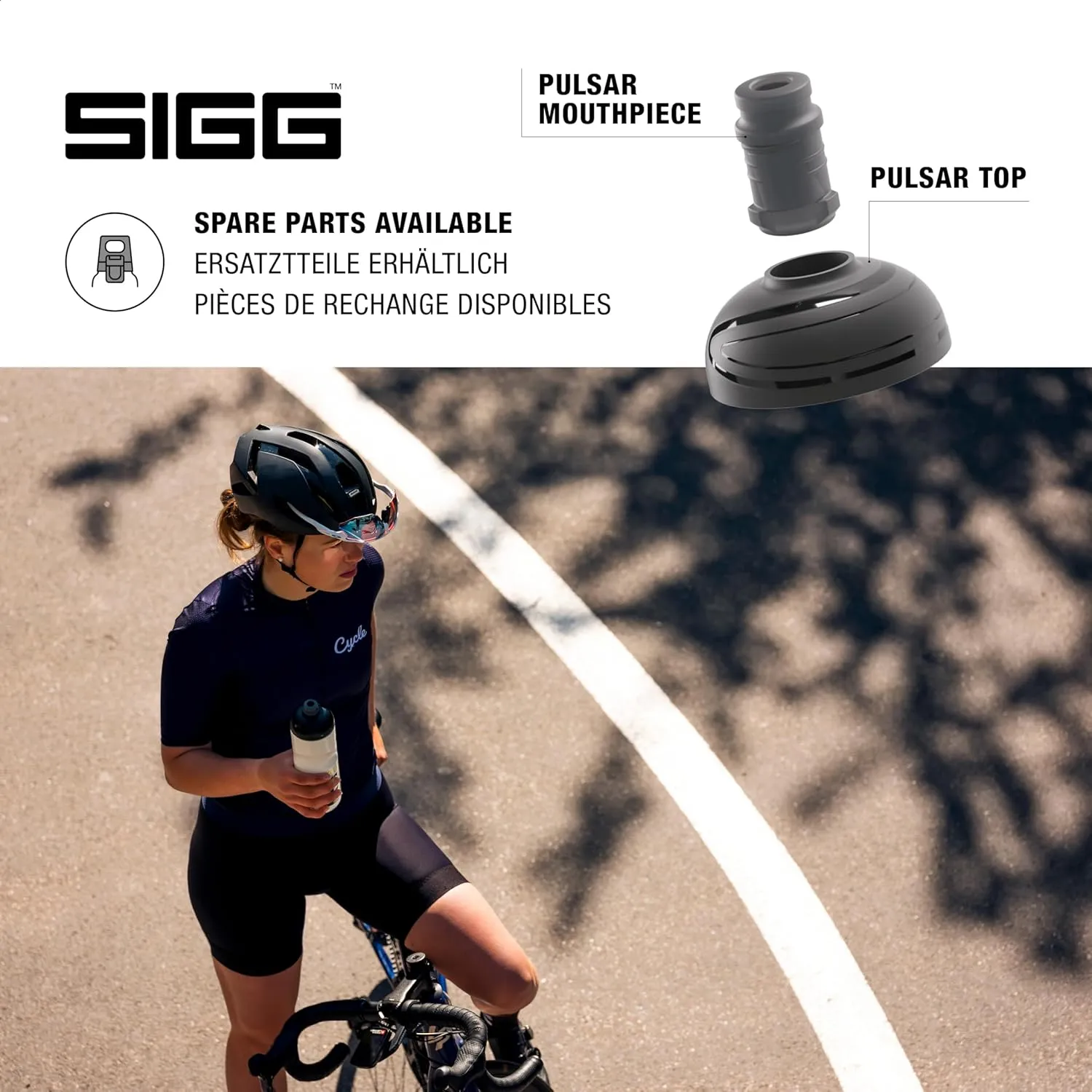 SIGG Pulsar White Bike Water Bottle (0.75 L), Leakproof Cycling Bottle, Super Lightweight and BPA-Free Sports Bottle with SureSnap® Valve