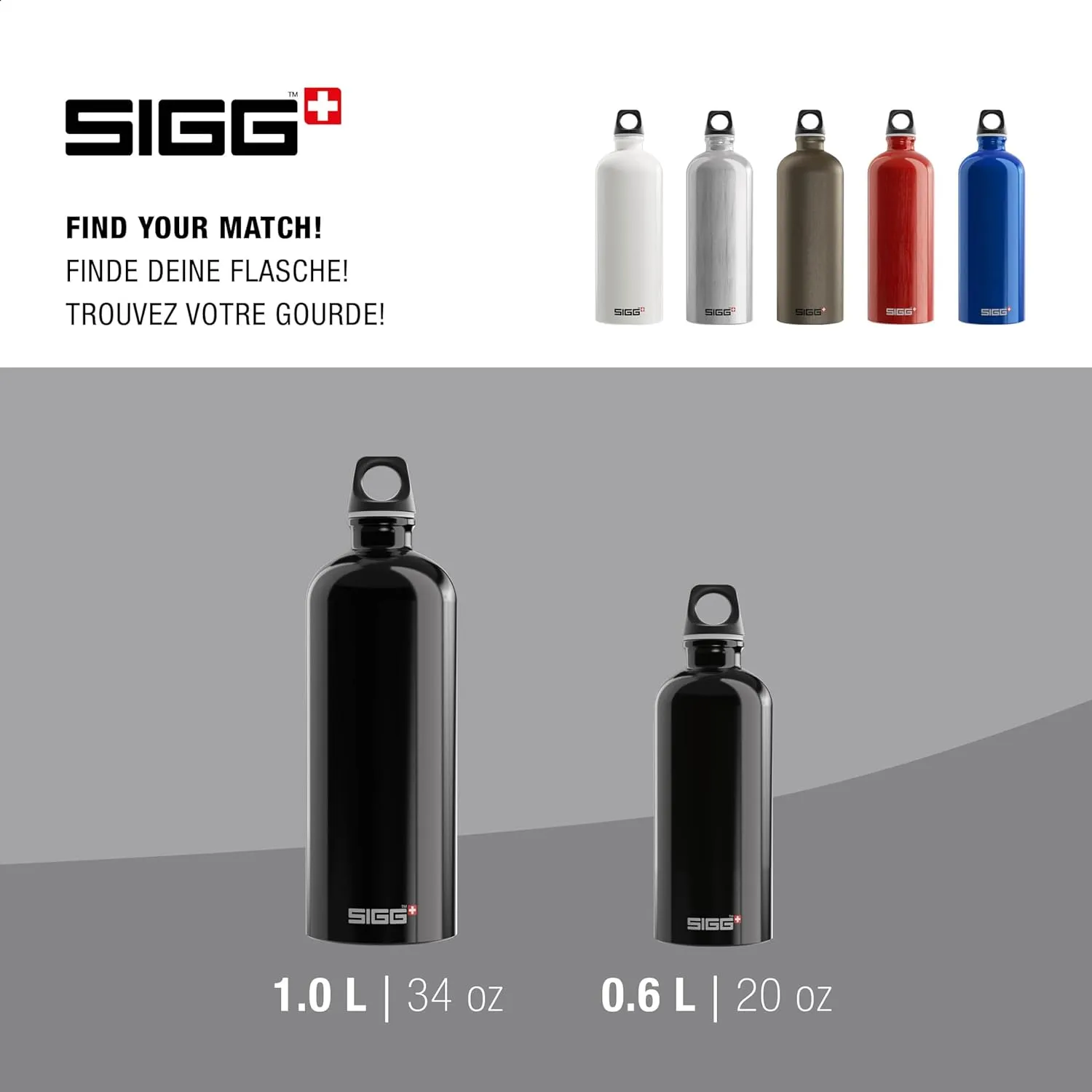 SIGG - Recycled Metal Water Bottle - Traveller - Made in Switzerland - Carbonated Drinks - BPA-Free - 20 Oz
