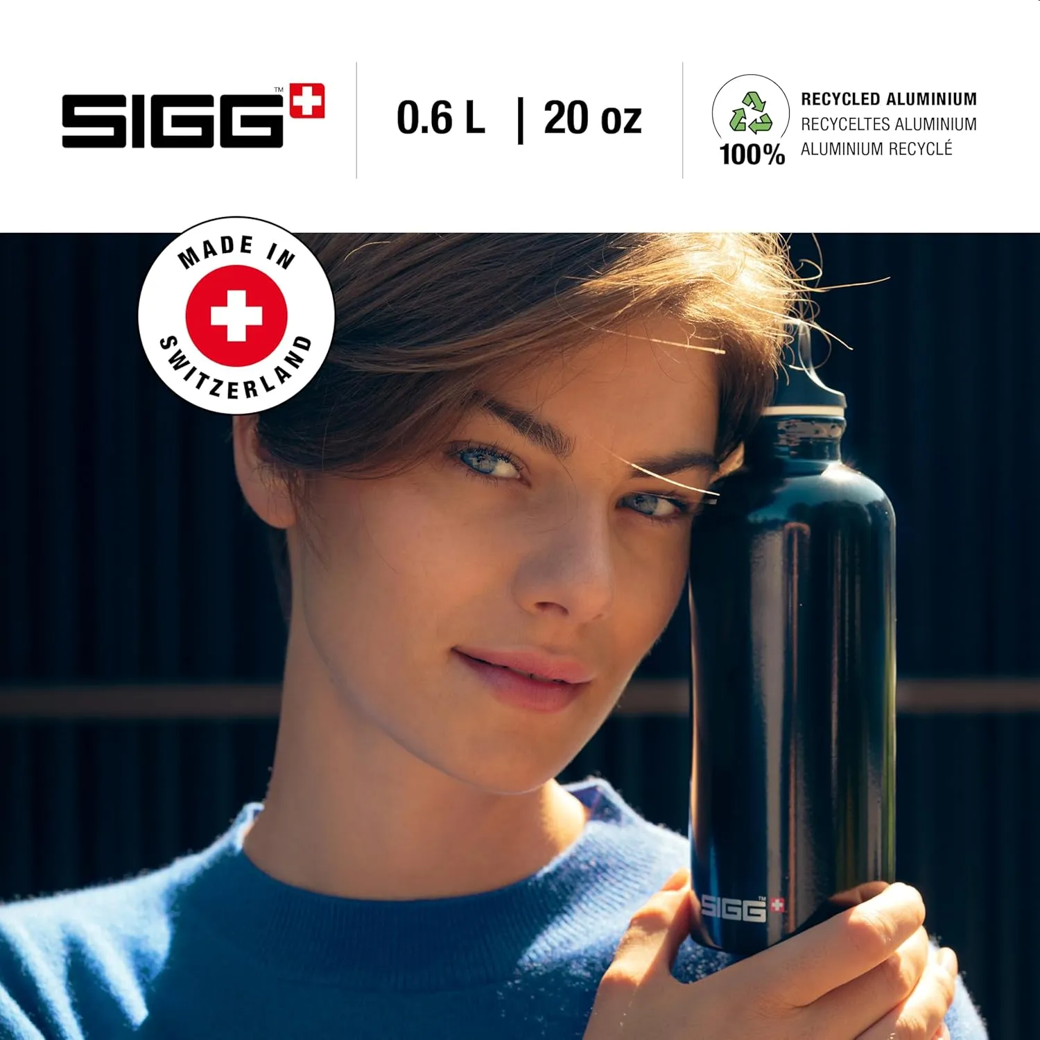 SIGG - Recycled Metal Water Bottle - Traveller - Made in Switzerland - Carbonated Drinks - BPA-Free - 20 Oz