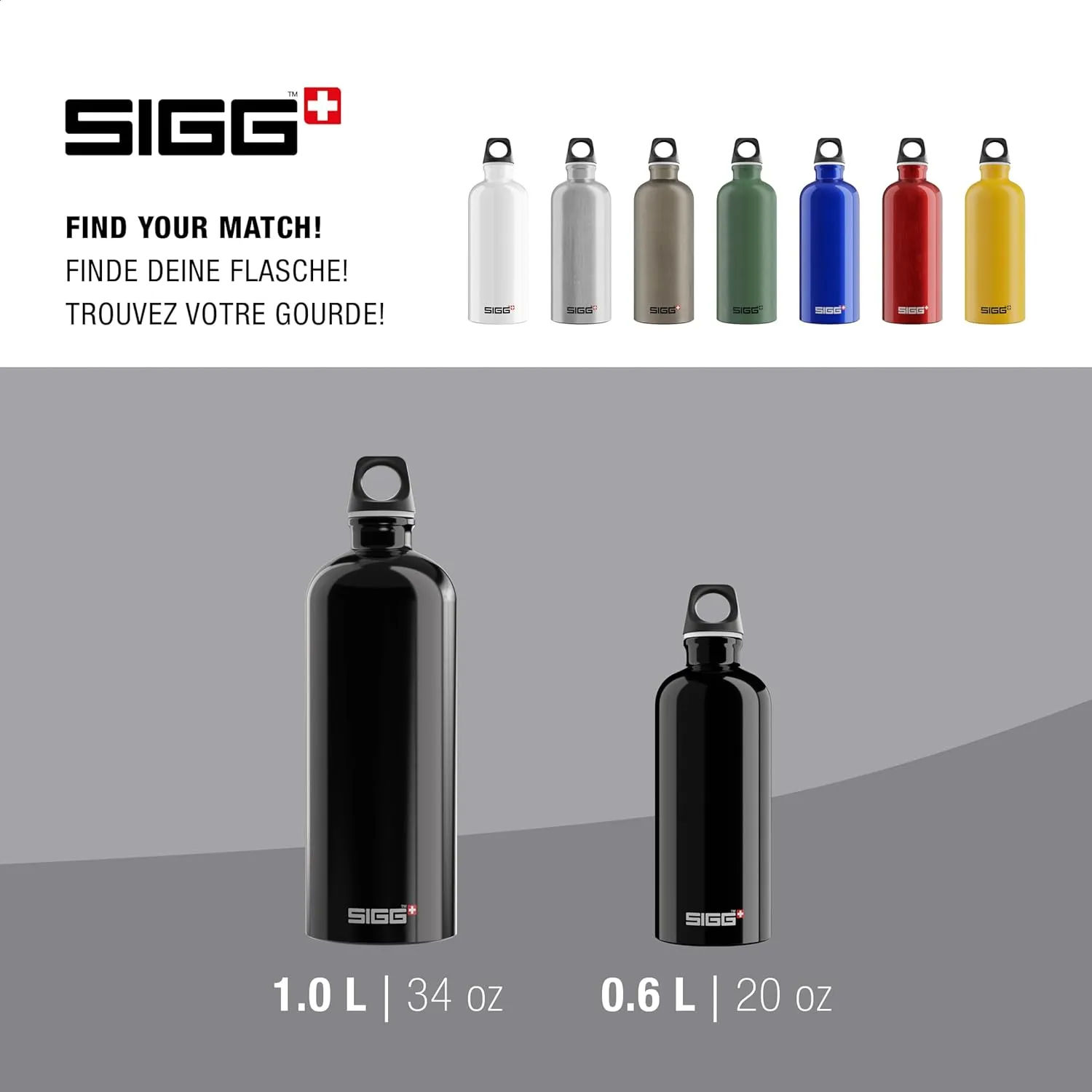 SIGG - Recycled Metal Water Bottle - Traveller - Made in Switzerland - Carbonated Drinks - BPA-Free - 20 Oz