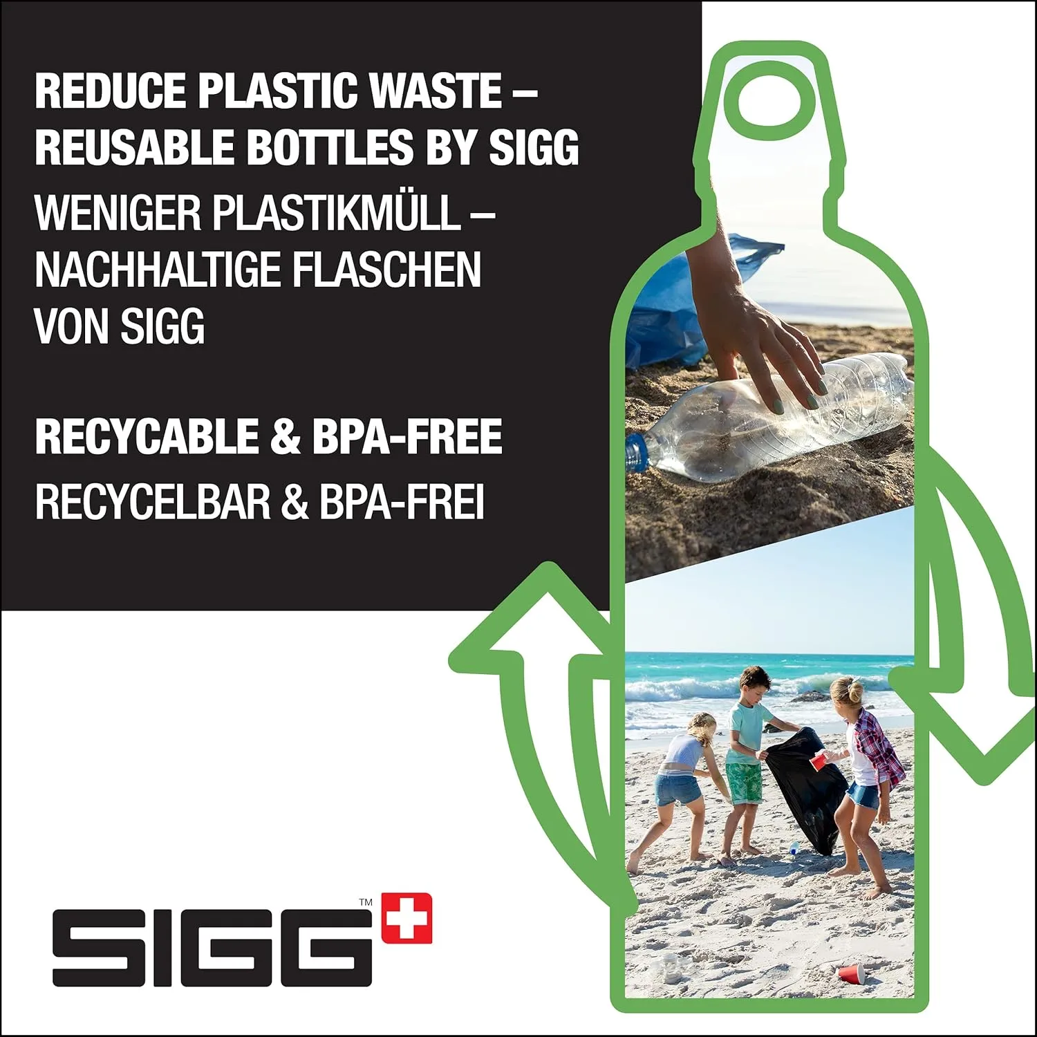 SIGG - Recycled Metal Water Bottle - Traveller - Made in Switzerland - Carbonated Drinks - BPA-Free - 34 Oz