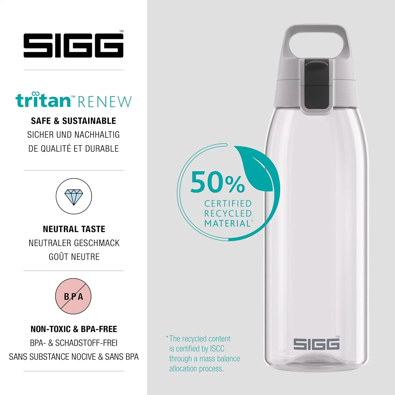 SIGG - Total Color - Refillable Sports Water Bottle - Tritan - Carbonated Drinks - Dishwasher Safe - BPA Free 20Oz, 34Oz