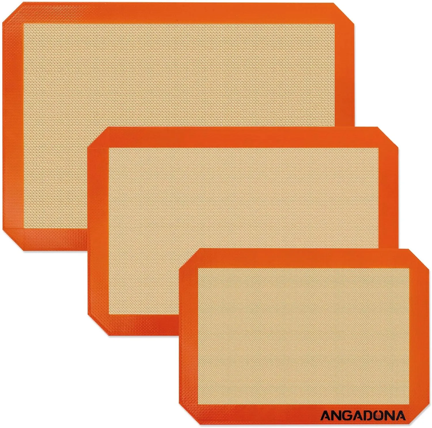 Silicone Baking Mat Sheets Set, Easy Clean &Non-Stick Food Grade Reusable Baking Mat, 1 Half Sheet  1 Jelly roll 1 Quarter sheet Baking Mats for Oven, Make Macarons, Cookies, Pizza, Bread and Pastry
