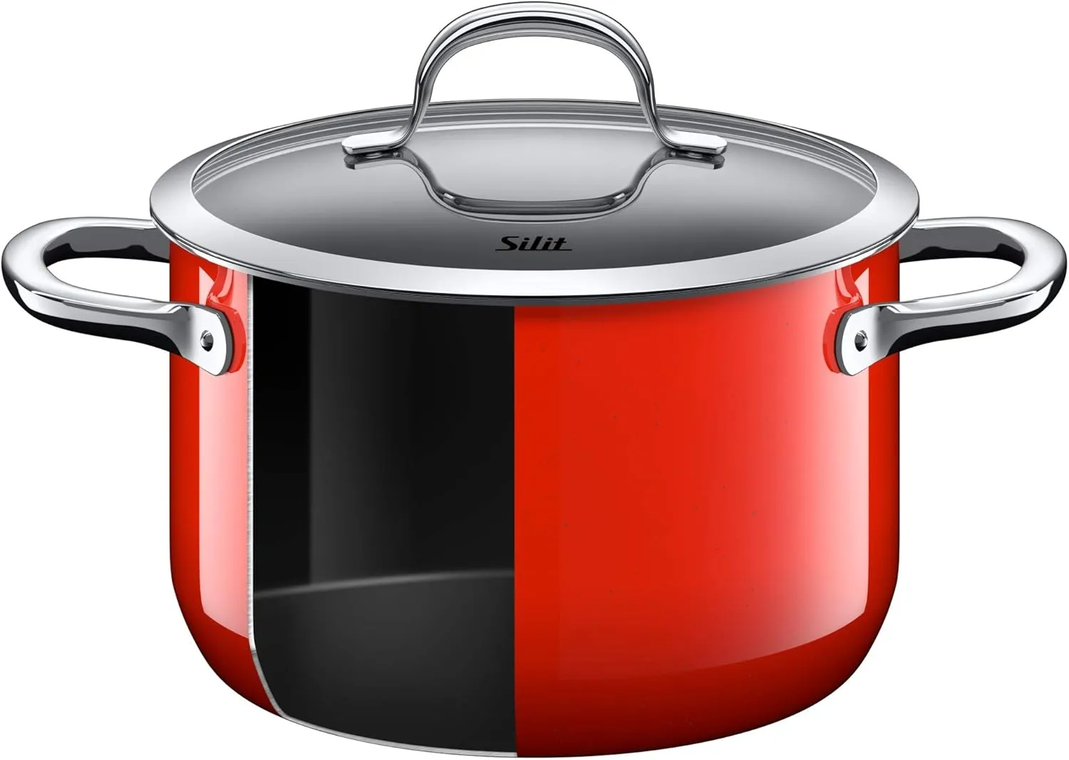 Silit Passion High Casserole with Lid, 20cm, Red