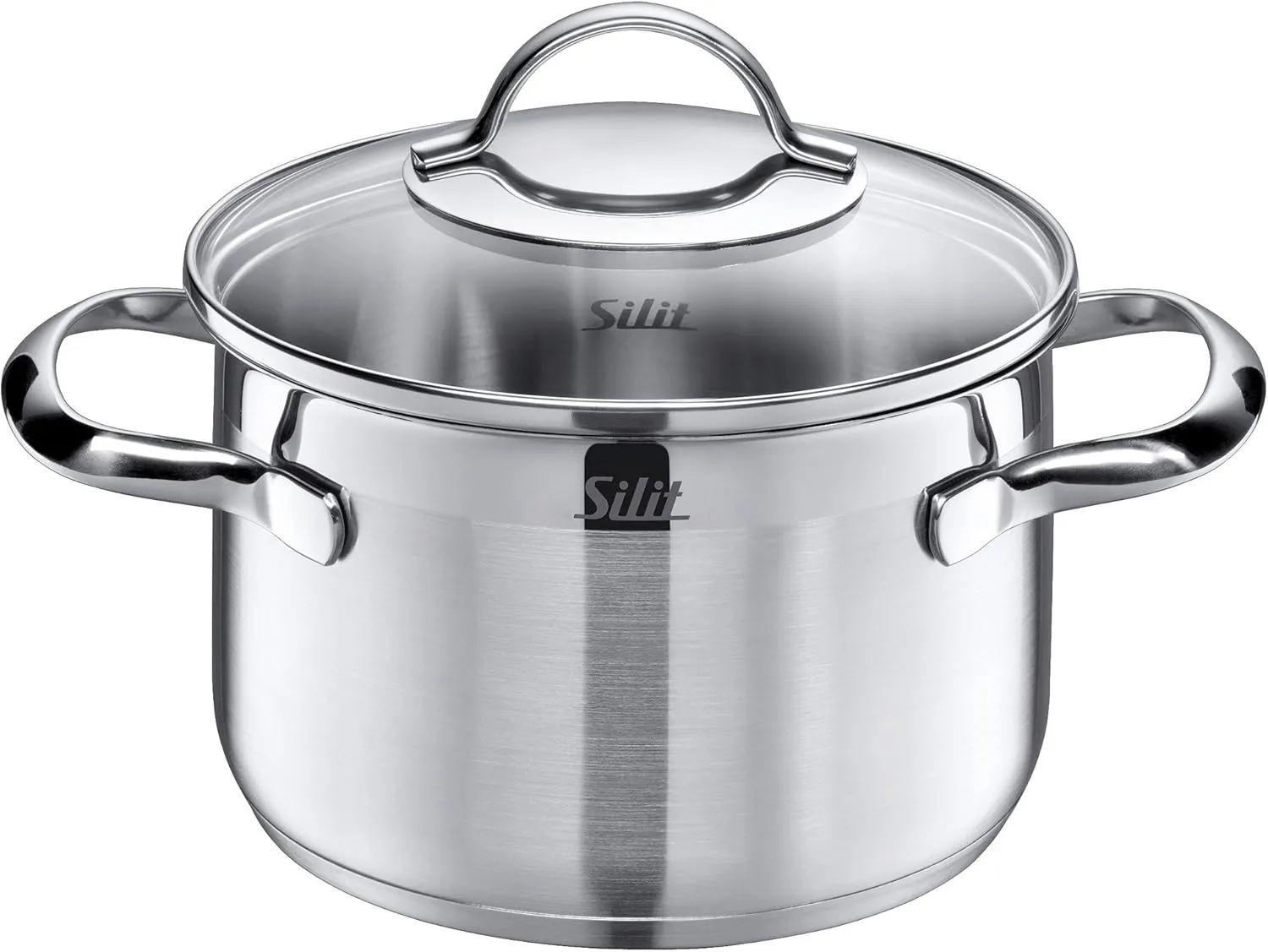 Silit "Achat High Casserole with Lid, Silver, 16 cm