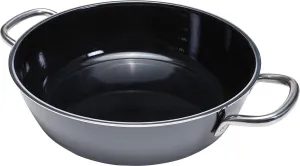 Silit Roasting Pan Uncoated Ø 24cm Black Professional Made in Germany Inside Scale Pouring Rim Stainless Steel Handle Silargan® Functional Ceramic Suitable for Induction Hobs Dishwasher-Safe