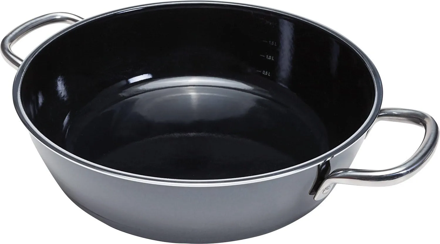 Silit Roasting Pan Uncoated Ø 24cm Black Professional Made in Germany Inside Scale Pouring Rim Stainless Steel Handle Silargan® Functional Ceramic Suitable for Induction Hobs Dishwasher-Safe