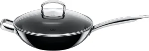 Silit Uncoated Silargan Functional Ceramic Wok-Set, Black, 28 cm, 2-Piece