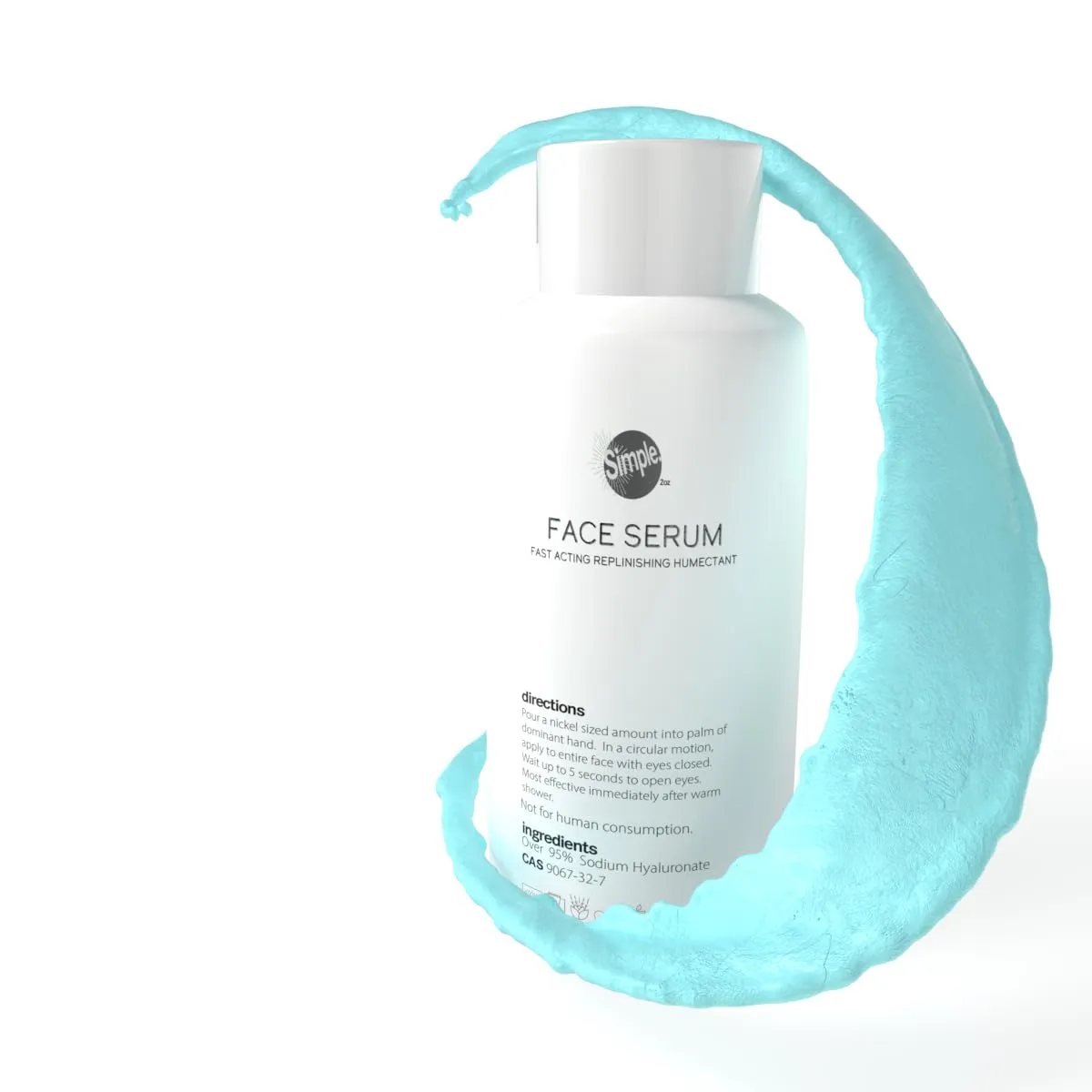 Simple - Face Serum - 2 oz - Hyaluronic Acid - Simplify Your Skin-Care - Fast Dry - Vegan -Hold Moisture - Combat Wrinkles - Reduce Inflammation