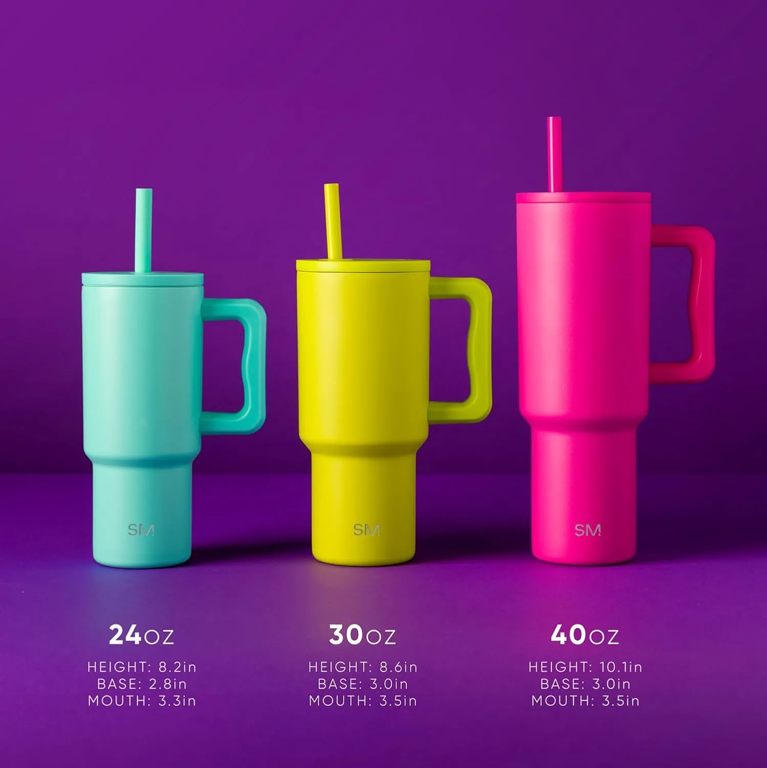 Simple Modern Kids 24 oz Tumbler with Handle and Silicone Straw Lid | Spill Proof and Leak Resistant | Reusable Stainless Steel Bottle | Gift for Kids Boys Girls | Trek Collection | Midnight Black