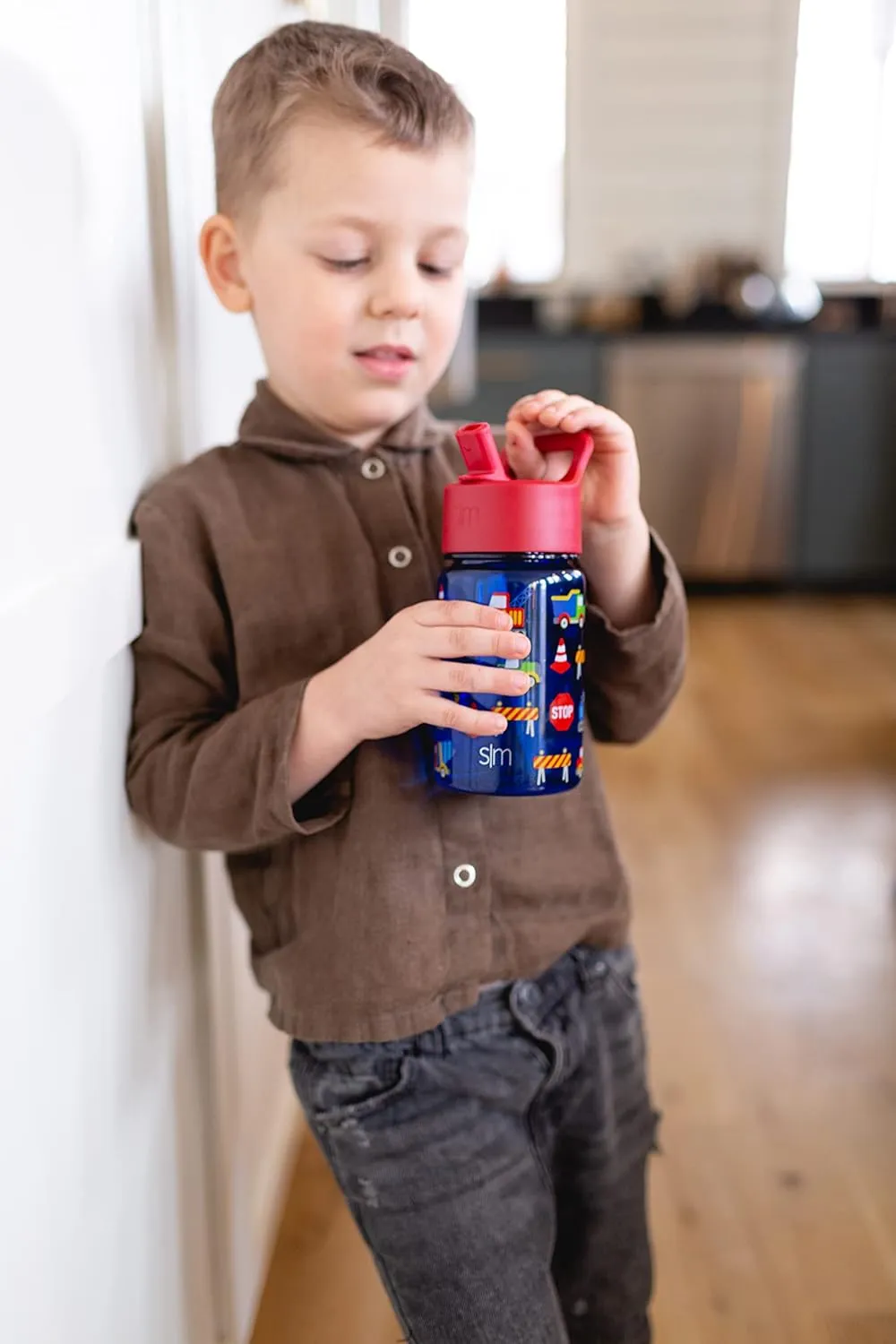 Simple Modern Kids Water Bottle Plastic BPA-Free Tritan Cup with Leak Proof Straw Lid | Reusable and Durable for Toddlers, Boys | Summit Collection | 12oz, Dinosaur Roar