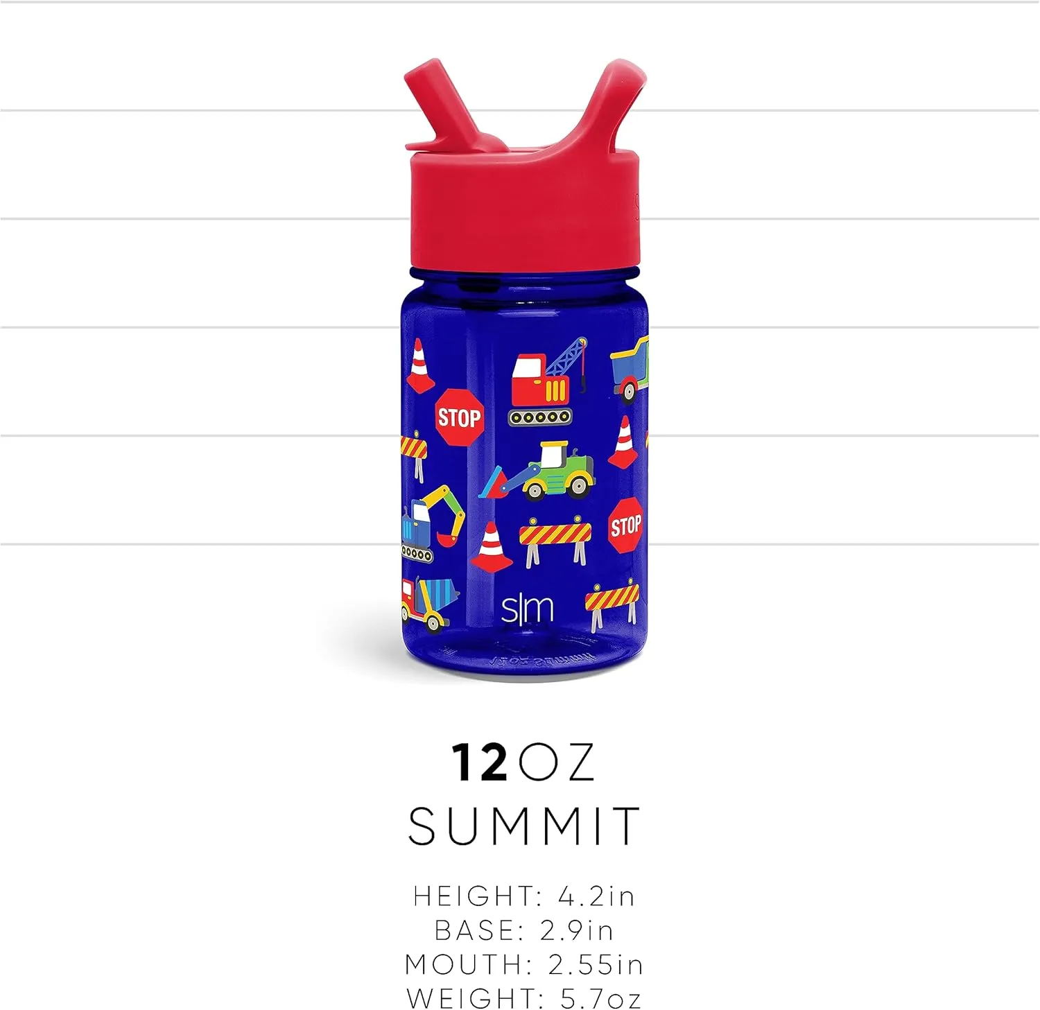 Simple Modern Kids Water Bottle Plastic BPA-Free Tritan Cup with Leak Proof Straw Lid | Reusable and Durable for Toddlers, Boys | Summit Collection | 12oz, Dinosaur Roar