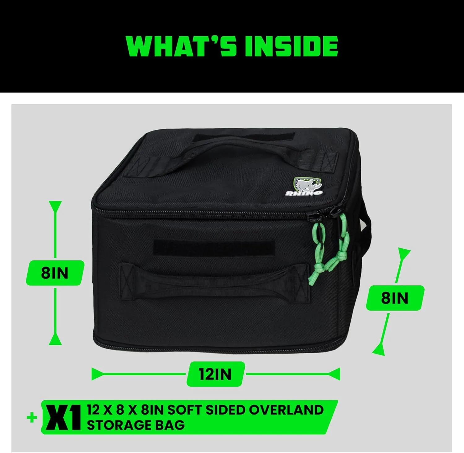 Soft-Sided Overland Storage Bag – Tactical Gear Tote for Camping Essentials, SUV Trunk Organizer, Bushcraft Gear, Camper Organization, Travel Bag with Dividers & Customizable Patch Panel (S, Black)