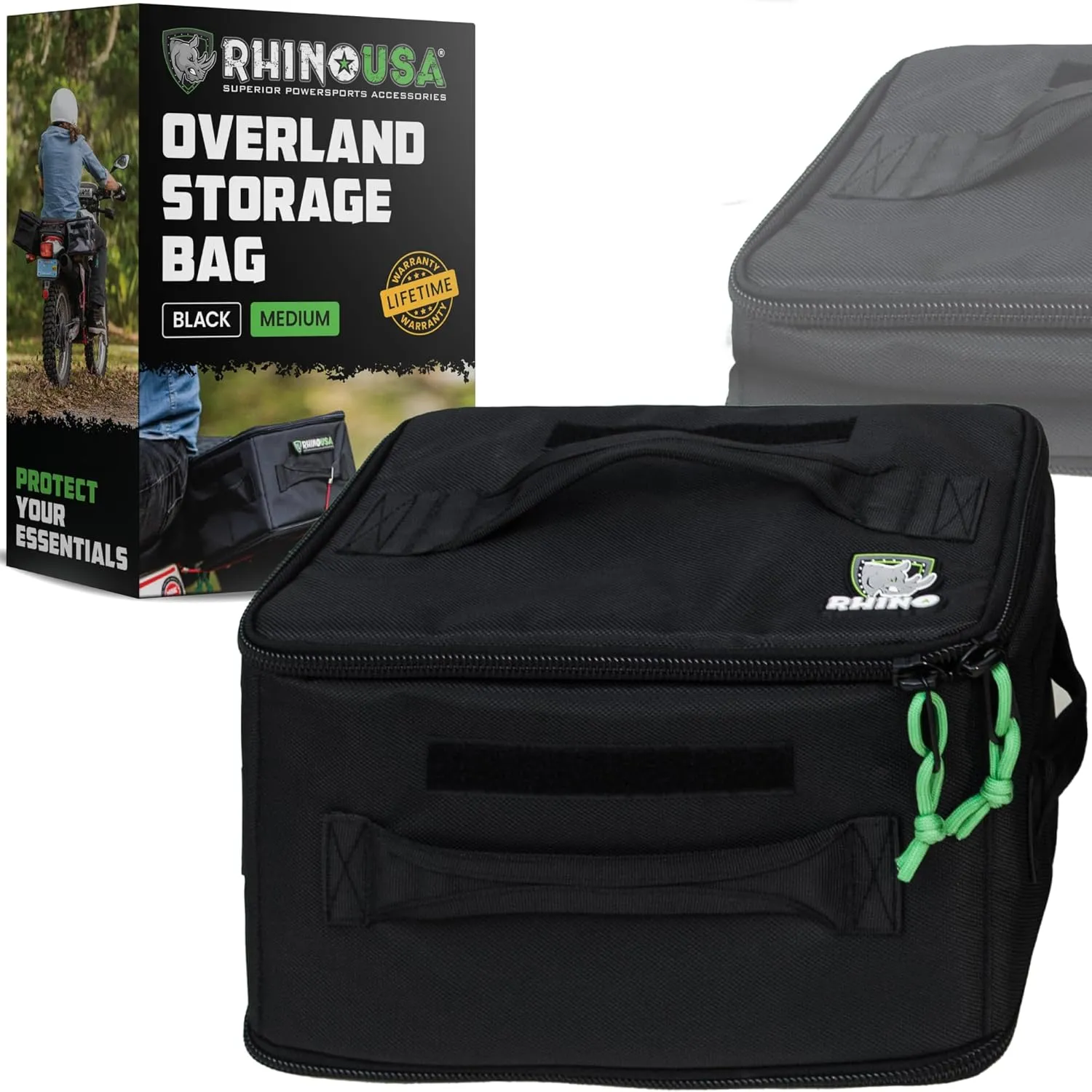 Soft-Sided Overland Storage Bag – Tactical Gear Tote for Camping Essentials, SUV Trunk Organizer, Bushcraft Gear, Camper Organization, Travel Bag with Dividers & Customizable Patch Panel (S, Black)