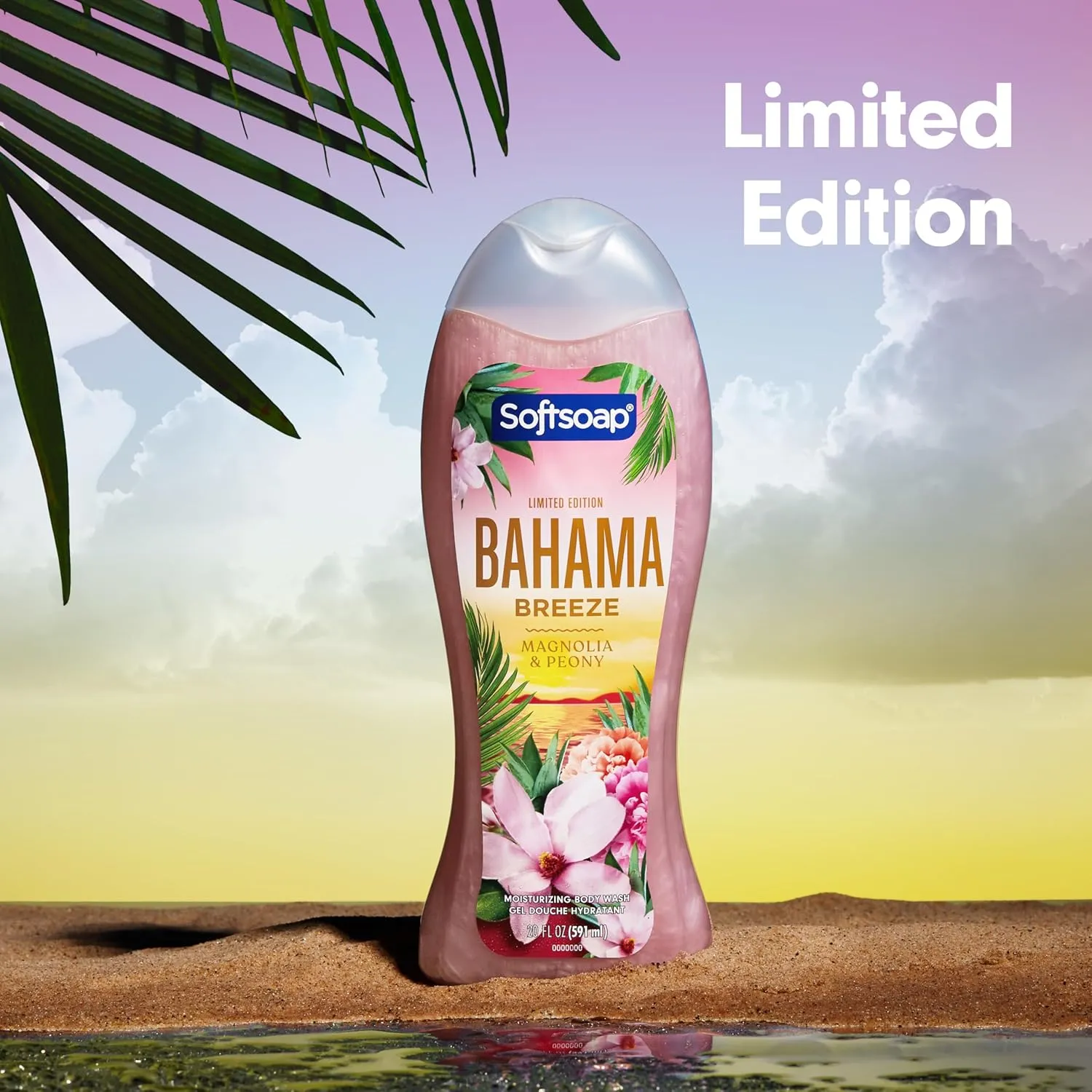 Softsoap Limited Edition Bahama Breeze Moisturizing Body Wash, Dermatologically Tested, pH Balanced, Magnolia and Peony Scent, 20 fl oz, 4 Pack