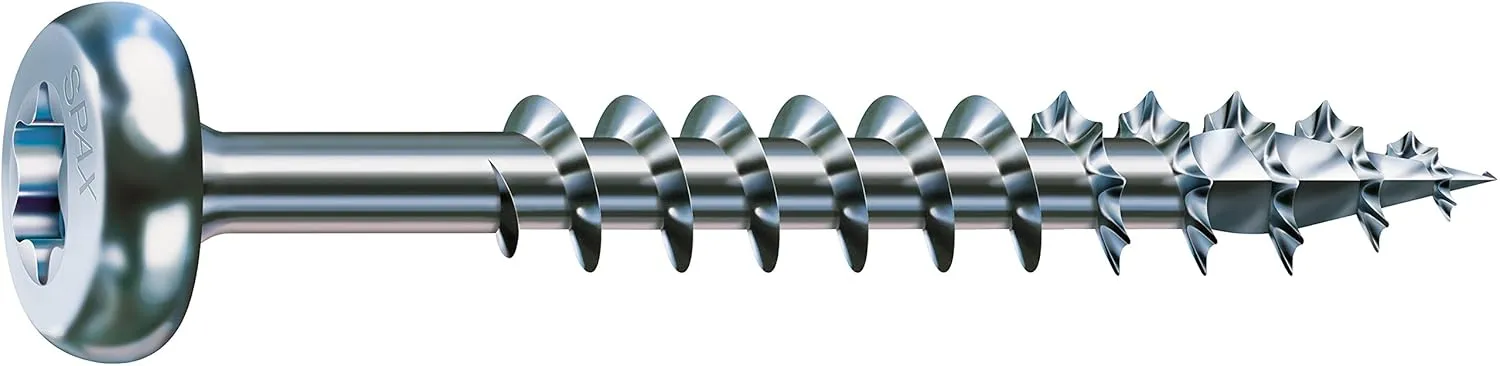 SPAX Universalschraube, 5,0 x 90 mm, 200 Pieces, T-Star Plus, Halbrundkopf, Teilgewinde, 4CUT, WIROX A3J, Bright Galvanized, 0201010500905