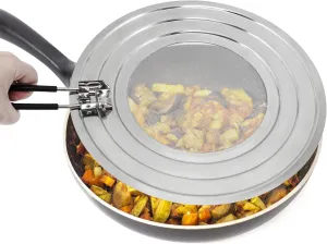Splatter Screen for Frying Pan, 11.8" Stainless Frywall Splatter Guard, Collapsible Grease Splatter Guard with Insulated Handle, Grease Screens for Fry Pans to Prevent Hot Oil Splatter