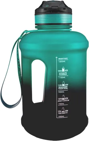 Sports Water Bottle, 63 Oz/1800mL, Leak Proof BPA Free Travel Outdoor For Men Women (Gradient_Cyan)