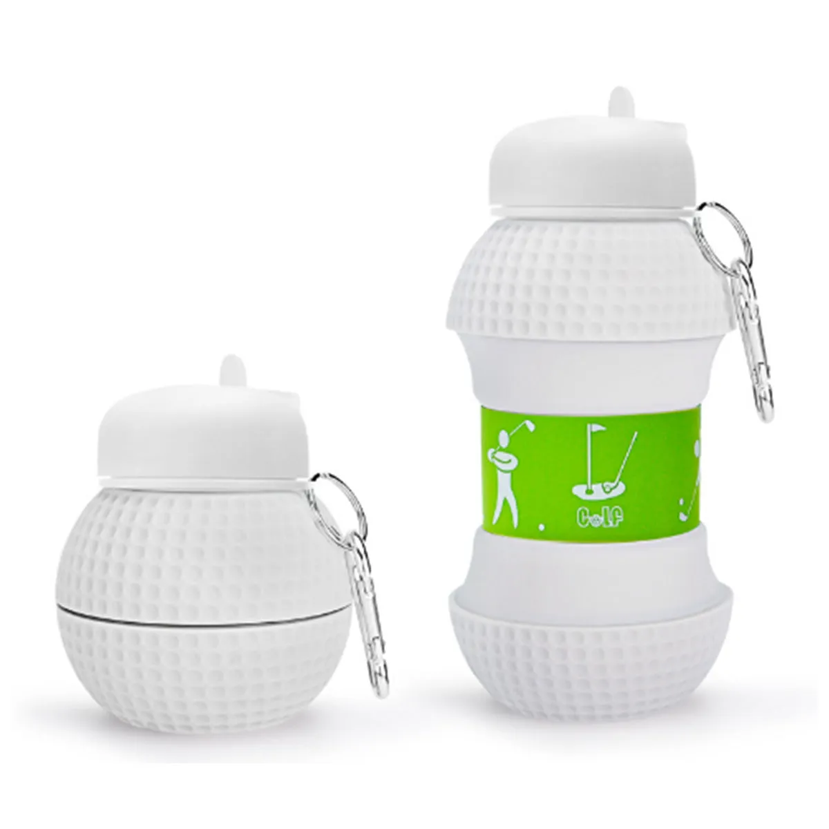 Sports Water Bottle, Silicone Collapsible Spherical Drinking Mug, Leak-proof Squeezable Shockproof, Basketball Soccer Baseball Billiards Volleyball Golf, Creative Gift Travel Water Bottle All Ages