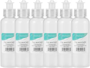 Spout Bottle, Refillable Container, Plastic, Translucent Bottles, Flip Top, For Lotions, Shampoos, Or Other Liquids, Travel-Friendly & Multipurpose, Mess-Free, 3 oz., 6 Count