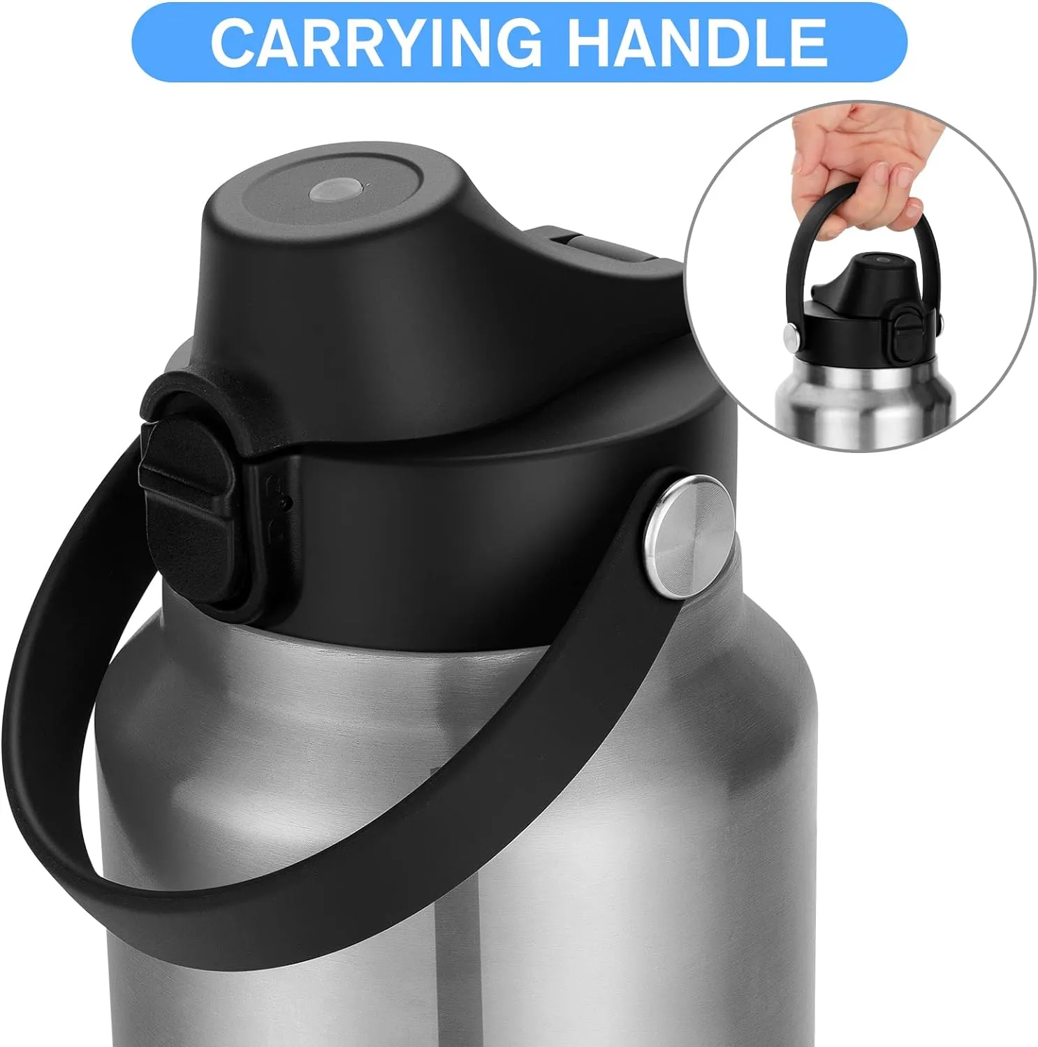 Spout Lid for YETI Rambler Bottle, BPA Free, Ideal Chug Cap for YETI, Fits 18 26 36 64 oz Bottles, Replacement Lids with Push Button & Lock