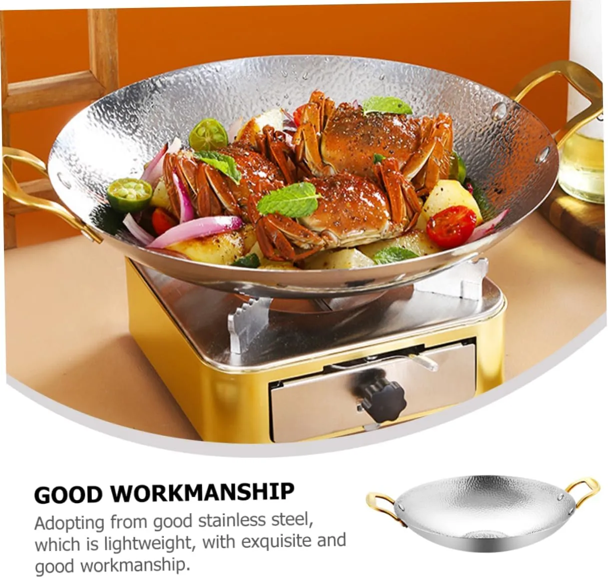 Stainless Steel Hammered Griddle Pan Cooking Pan for Stove Kitchen Supply