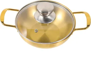 Stainless Steel Hot Pot Portable Cooking Pot with Double Handles for Outdoor Camping Safe Scald Design for Seafood and Spicy Dishes
