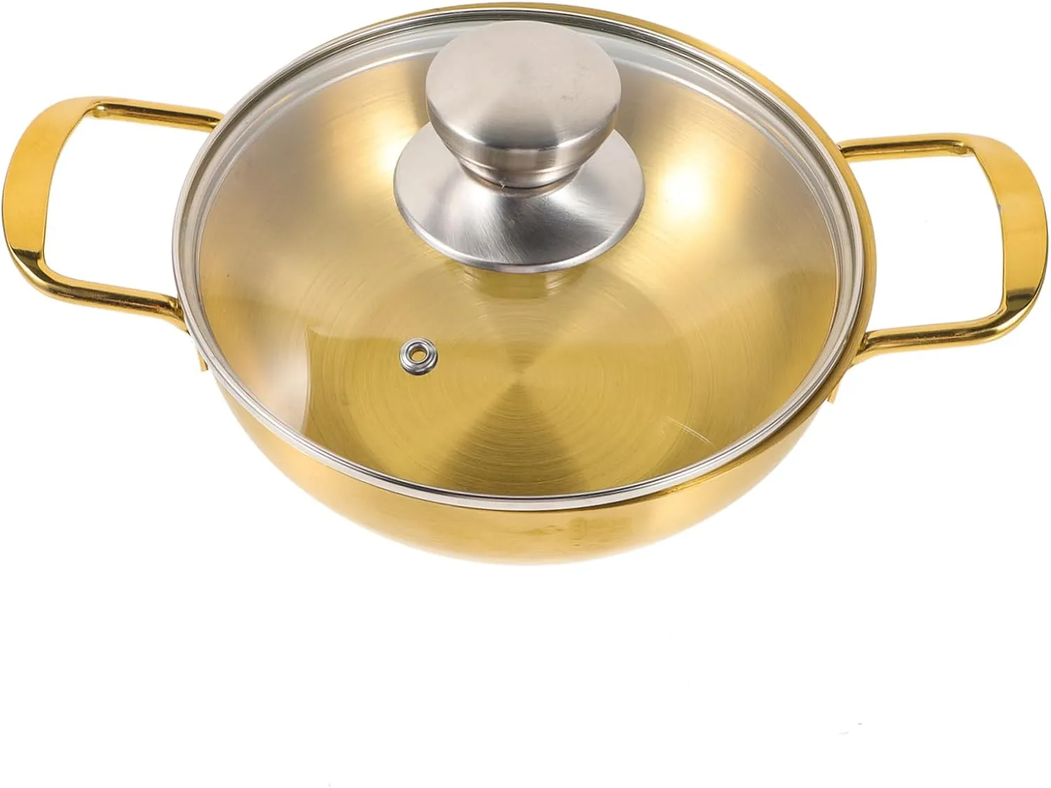Stainless Steel Hot Pot Portable Cooking Pot with Double Handles for Outdoor Camping Safe Scald Design for Seafood and Spicy Dishes