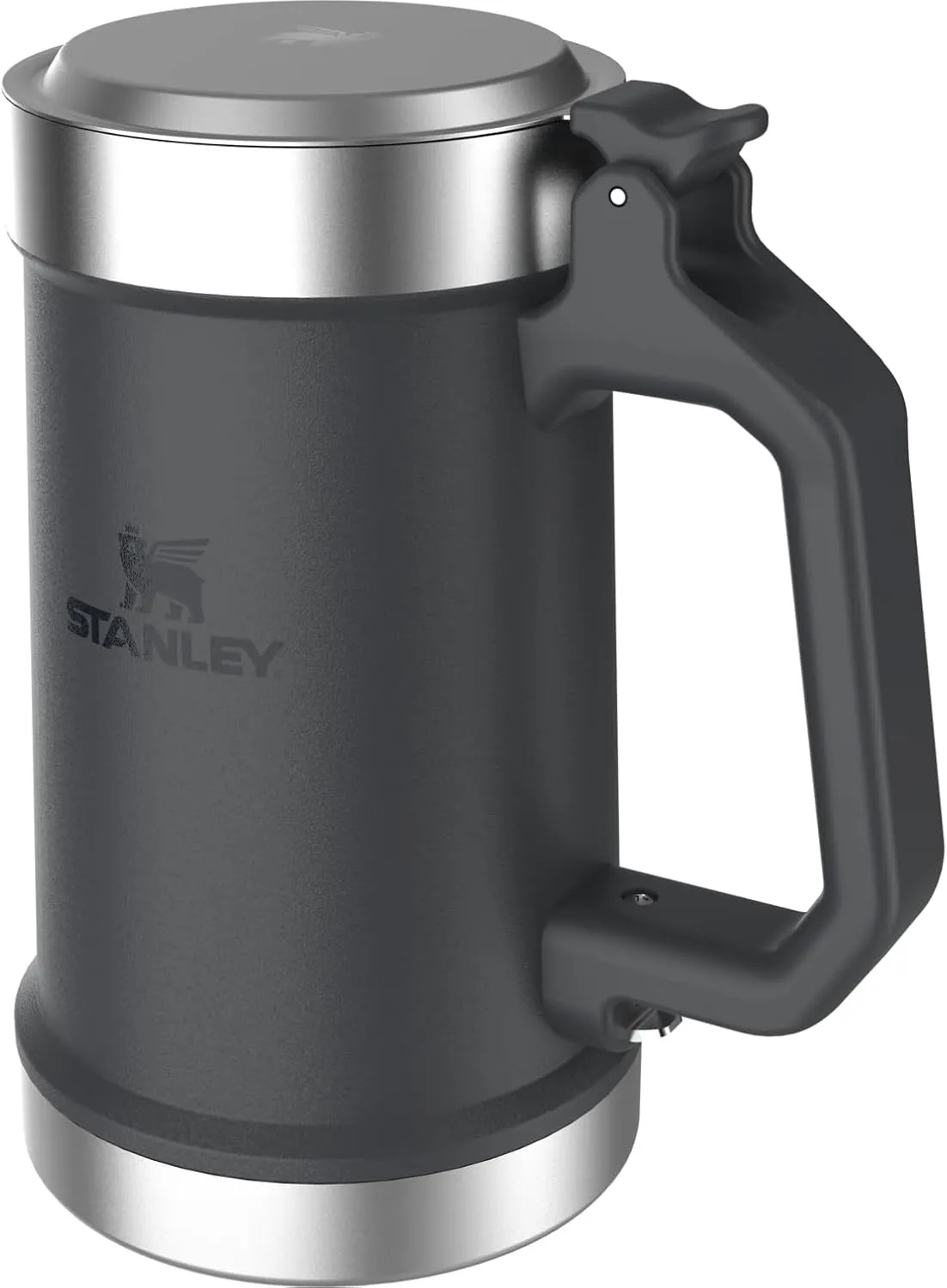 Stanley Classic Bottle Opener Beer Stein 24 oz | Flip Up Lid and Heavy Duty Handle with Built In Bottle Opener | Insulated Stainless Steel Beer Mug | BPA-Free | Black 2.0