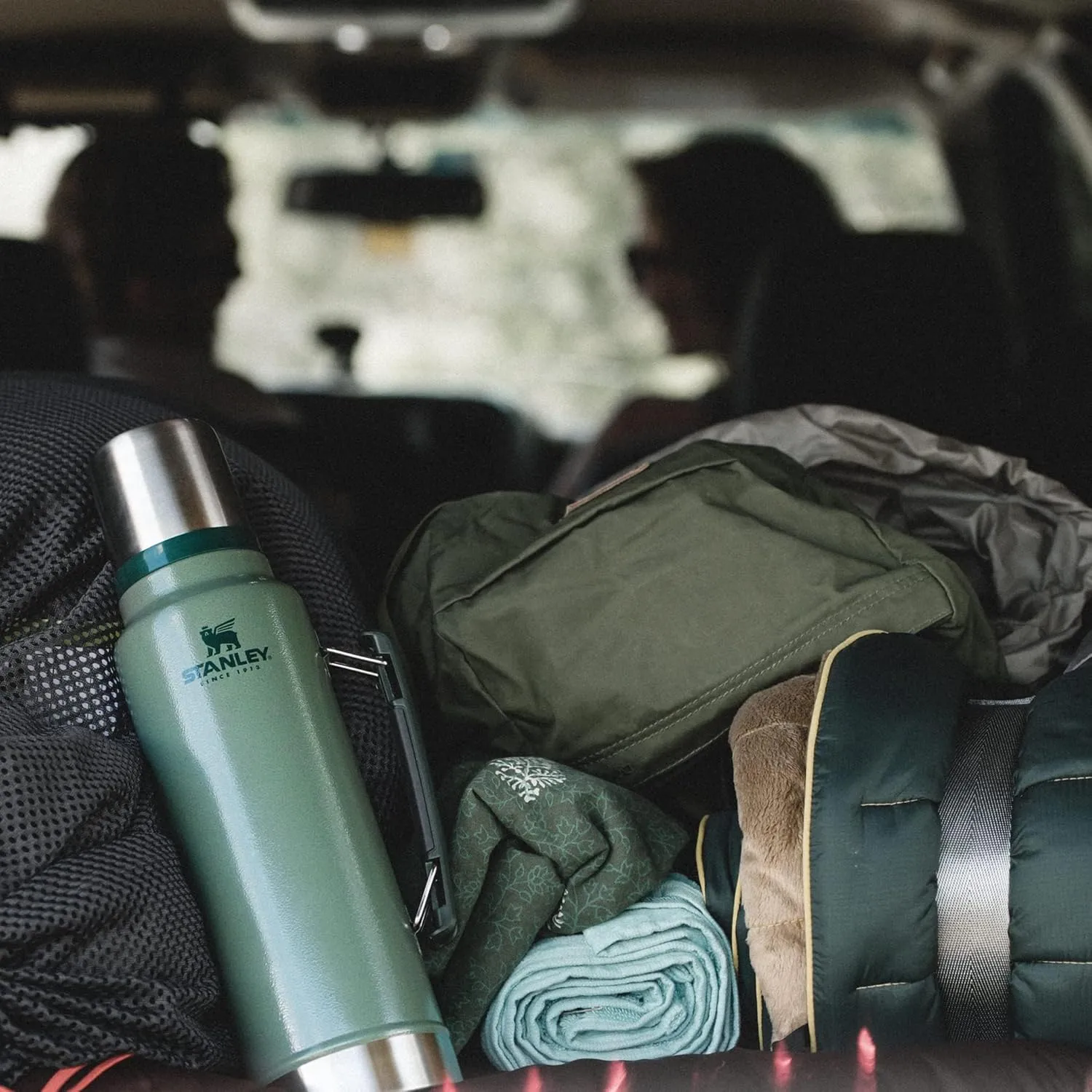 Stanley Classic Legendary Vacuum Bottle 1.5 qt | Wide Mouth with Leakproof Cup Lid | Keep Drinks Hot or Cold | Packable for Travel | Insulated Stainless Steel Thermos | BPA-Free | Hammertone Green