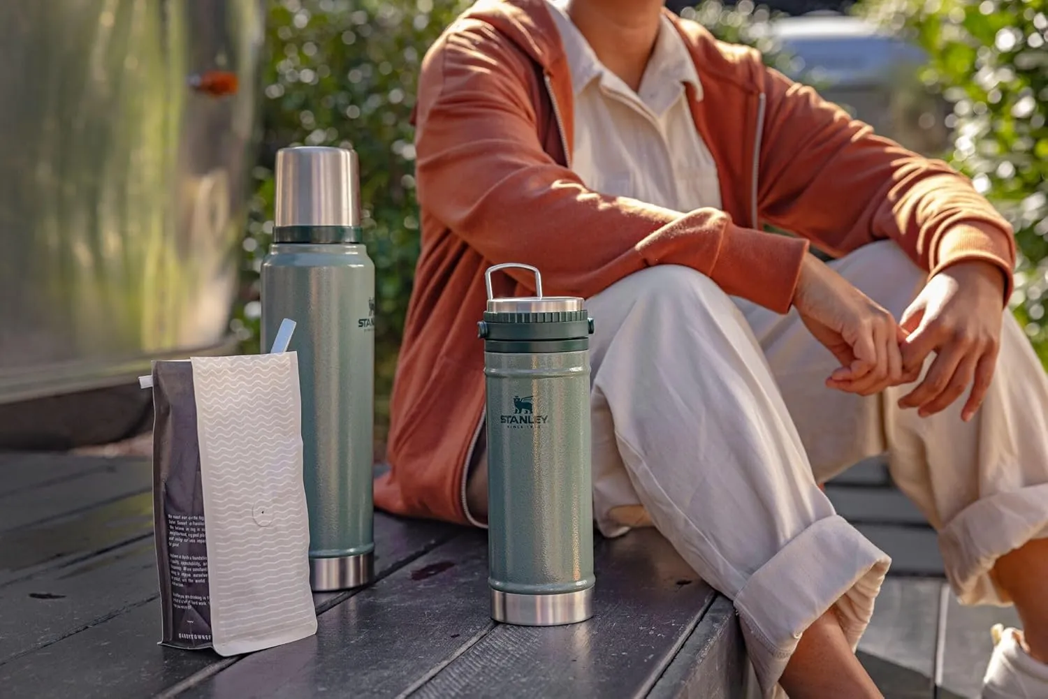 Stanley Classic Legendary Vacuum Bottle 1.5 qt | Wide Mouth with Leakproof Cup Lid | Keep Drinks Hot or Cold | Packable for Travel | Insulated Stainless Steel Thermos | BPA-Free | Hammertone Green