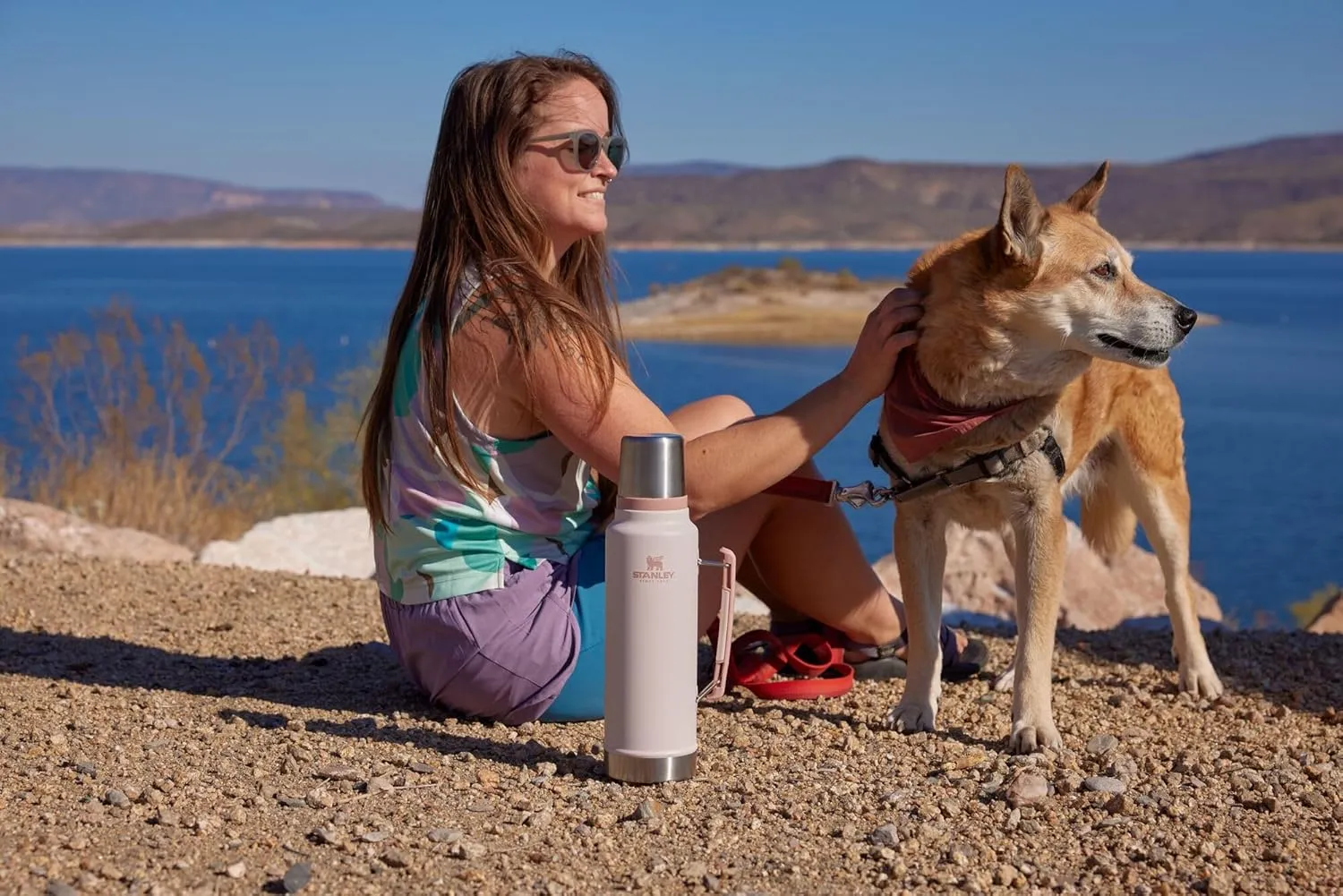 Stanley Classic Legendary Vacuum Bottle 1.5 qt | Wide Mouth with Leakproof Cup Lid | Keep Drinks Hot or Cold | Packable for Travel | Insulated Stainless Steel Thermos | BPA-Free | Rose Quartz