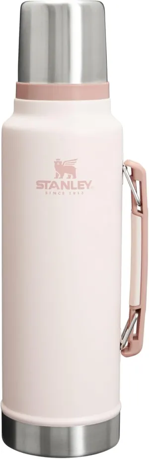 Stanley Classic Legendary Vacuum Bottle 1.5 qt | Wide Mouth with Leakproof Cup Lid | Keep Drinks Hot or Cold | Packable for Travel | Insulated Stainless Steel Thermos | BPA-Free | Rose Quartz