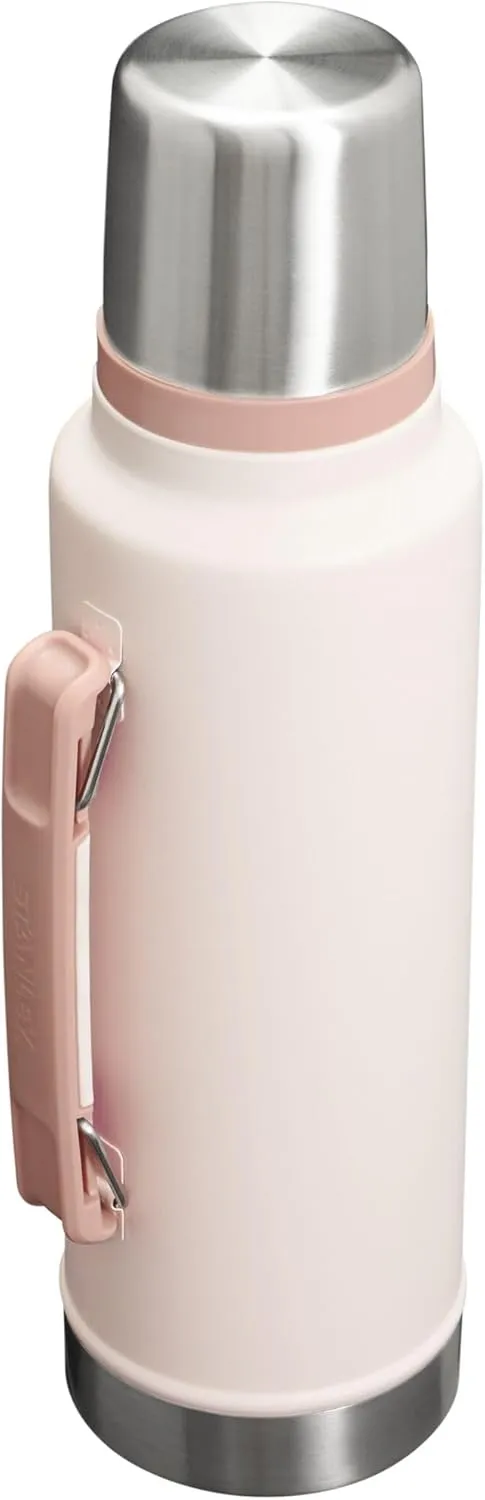 Stanley Classic Legendary Vacuum Bottle 1.5 qt | Wide Mouth with Leakproof Cup Lid | Keep Drinks Hot or Cold | Packable for Travel | Insulated Stainless Steel Thermos | BPA-Free | Rose Quartz