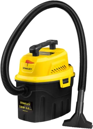Stanley SL18910P-3 Wet/Dry, 3 Gallon, 3 Horsepower, Portable Car Vacuum, 3.0 HP AC, Black Yellow