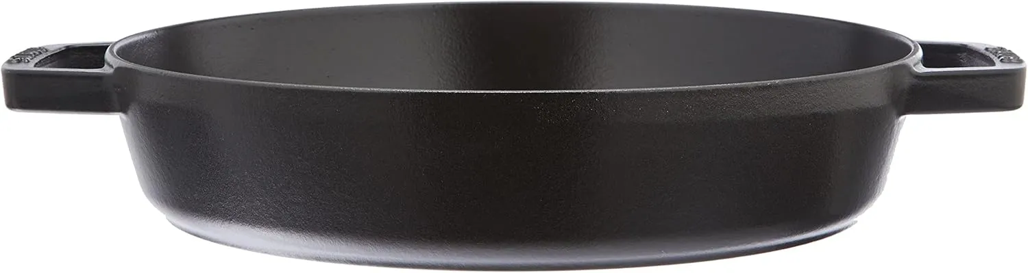 Staub 40511-725 Double Handle Frying Pan, Black, 10.2 inches (26 cm), Skillet, Both Hands, Casting, Enamel, Induction Compatible, Double Handle Frying Pan