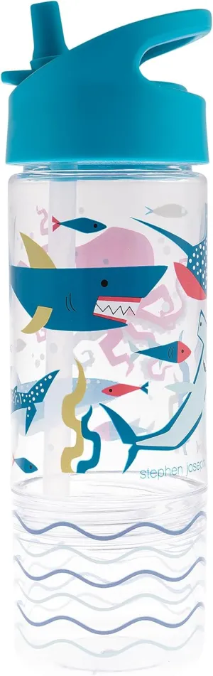 Stephen Joseph, Kids Sip and Snack Water Bottle, 12 oz Tritan BPA Free, Drink and Snack Water Bottle for Girls & Boys, Back to School Water Bottle, Blue Shark