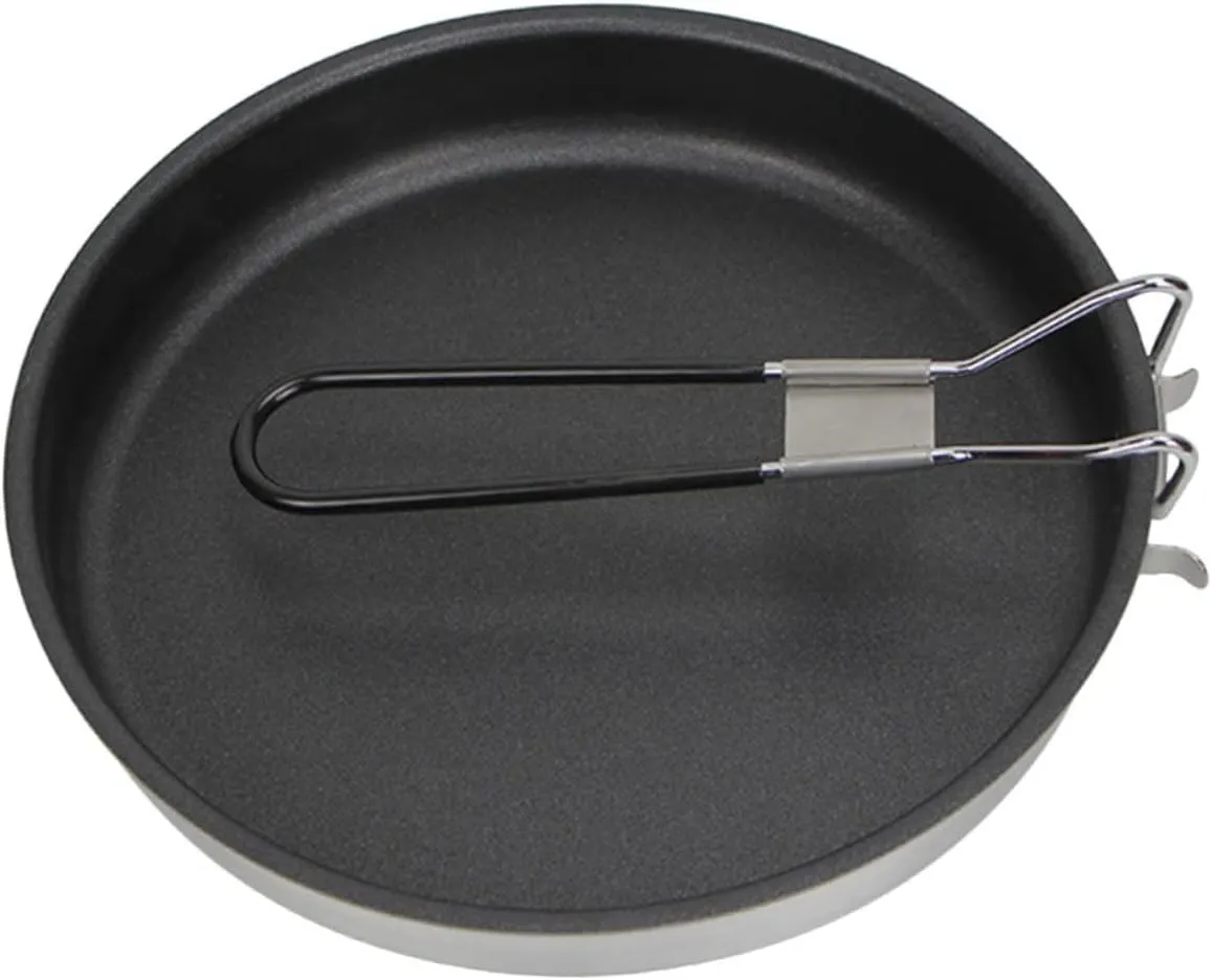 STOBAZA Multi-use Camping Pan Portable Frying Pan Non-stick Skillet Aluminum Alloy Professional Cooking Tool Heat Resistant Outdoor Cooking
